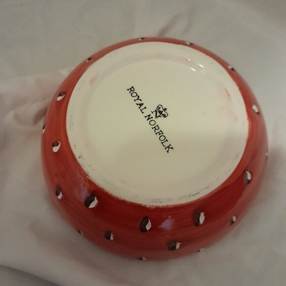 Vintage Royal Norfolk Retired Dollar Tree Strawberry Strawberries Bowl Dish - Picture 4 of 7